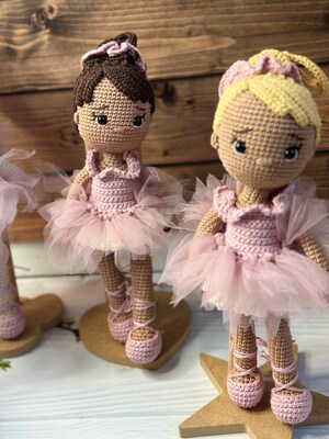 crochet doll, amigurumi doll,crochet ballerina,baby shower gift,birthday gift,knitted doll,ballerina doll,crochet for gift,crochet animals - image2